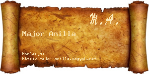 Major Anilla névjegykártya